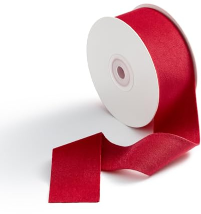 CHUQING Samtband Geschenkband Samt Schleifenband Samtschleife Rot | Weiches Samtband als Geschenkband und Schleifenband für elegante Dekoration, Basteln, Hochzeit und Geschenkverpackung