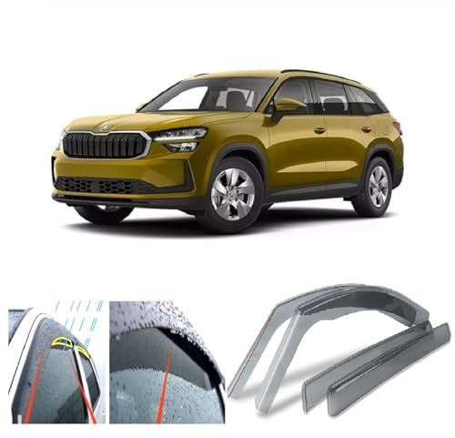 AC WOW 4x Windabweiser für Skoda KODIAQ 2023 2024 2025 2026 Acrylglas Seitentür-Fenster Wetterschilde Regenschutz
