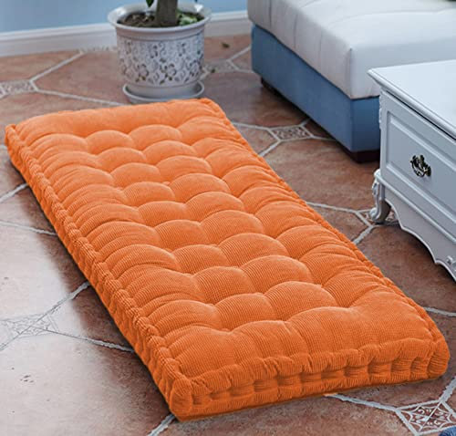 Dickes rechteckiges Gartenbankkissen Indoor/Outdoor Sitzkissen Essbank Pad Bodenkissen (70 x 40 cm Orange) Bequem & Stilvoll