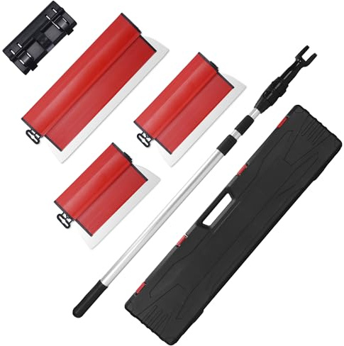 SUMED Drywall Skimming Blade Set, 10,16,24Blade, 33-77Extension Handle