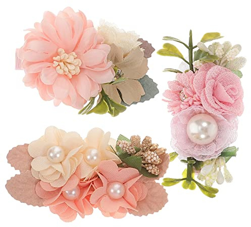 HONITANO 3stücke Blumen Haar Clips Floral Haarspangen Für Kleinkinder Haarschmuck Für Mädchen Kleine Haarspangen Blüten Haarklammern Blumen-haarspange Zubehör