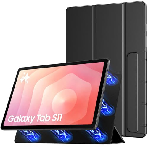 TiMOVO Coque Magnétique pour Samsung Galaxy Tab S11 11 Pouces 2025 SM-SM-X730/X736B, Housse Slim Smart Légère avec Support, Prise en Charge de la Fonction Auto Réveil/Veille, Noir