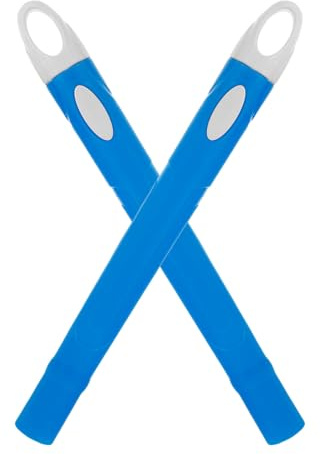 FONDOTIN 2 piezas Mangos para Escoba y Trapeador con Funda Resistente de Plástico Azul Compatible Fácil Montaje y Almacenamiento Accesorios para Limpieza de y Paredes Domésticos