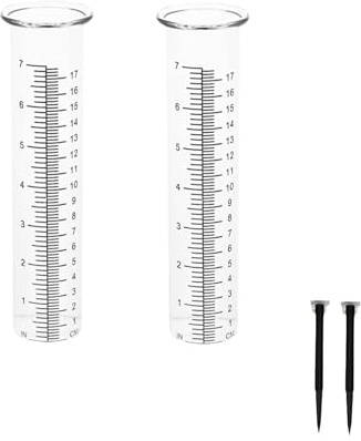 Will Like Confezione di Ricambio per pluviometro, pluviometro per Uso Domestico, pluviometro per Esterni in plastica, Adatto per la misurazione delle precipitazioni in Giardino (2, Trasparente)