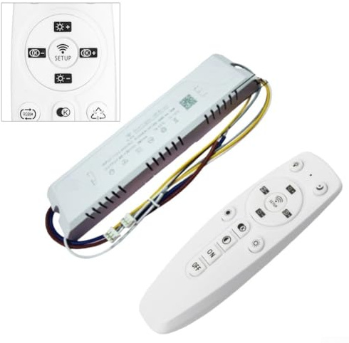 URPIZY Trasformatore LED 2.4G intelligente con telecomando, dimmer di potenza per strisce LED, 24-40 W, 160 mm, 4 pezzi