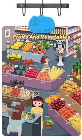 Parete elettronica 'alfabeto – Tabella di pronuncia inglese, poster interattivo, design colorato per migliorare le abilità di lettura e scrittura precoce | Bambini in età prescolare Homeschool Ki