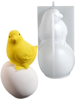 X-Institute Stampo in silicone a tema pasquale a forma di pulcino sulle uova, stampi in silicone per resina epossidica per fare sapone, cioccolato, torta, cottura pasquale