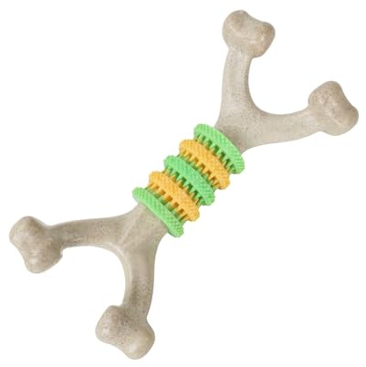 Chew Toy for Dogs - 18.6 x 9.2 x 3.9 cm, Wishbone Interactive Chew Toy | Bone Design Chew Toy for Puppies to Play with Fetch, Throw, Bite, Throw, Boredom and Birthday