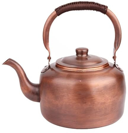 Kopparkittel 3L 5L 7L för Spis, Visslande, Snabb Värme, Vintage Utseende, Värmebeständig Handtag, för Gas, Ved, Camping, Propan(3 Quarts)