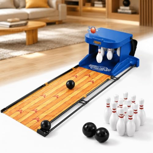 Elektronisk Bowlingbollskonsol, Bowlingspel for Barn Inomhus | Simulerade Ljudeffekter, Elektronisk Resultattavla, Automatisk Återställning, for Vardagsrummet