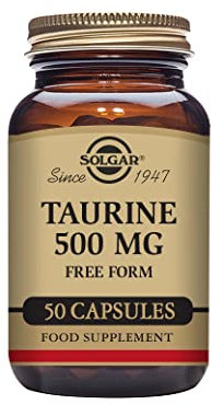 Solgar Taurine 500 mg Vegetable Capsules - Pack of 50 - Free from Sugar, Salt and Starch - Essential Amino Acid - Vegan and Gluten Free, Gold