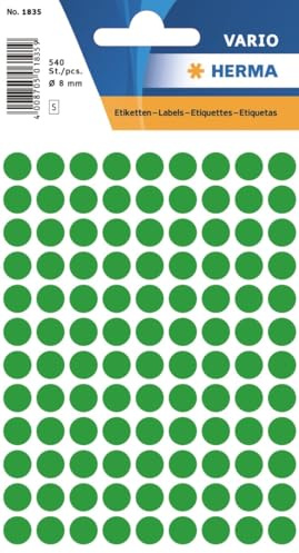 HERMA 10 x Vielzweck-Etiketten 8mm dunkelgrün VE=540 Stück