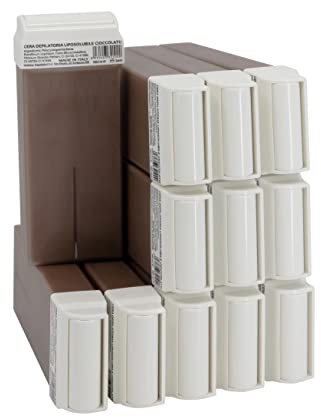 EpilWax Wachspatronen Set mit 12 Schokolade Warmwachspatronen zur Haarentfernung Enthaarungswachs 100 ml Roll-on Nachfüller