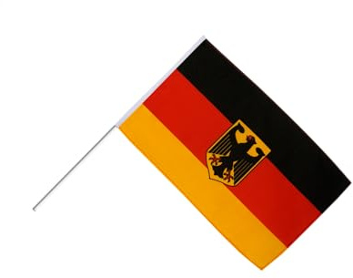 Flaggenfritze Stadionfahne Deutschland mit Adler 60 x 90 cm - große Stockflagge für Sportevents, Umzüge und Dekoration