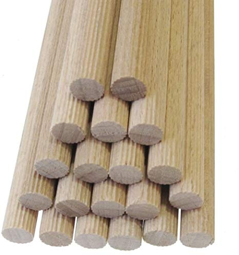 HAGSPIEL Rundstäbe, 10 St. Rundstäbe Dübelstangen Holz Buche 10 mm 100 cm lang, gerillt