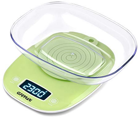 G3 Ferrari G20066 Wendy Bilancia da Cucina, Ciotola 0,8L, Display alta luminosità, Sensore ad alta sensibilità, 1 gr/5 Kg, Verde