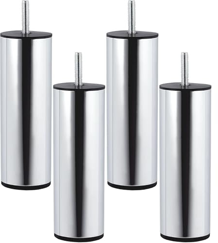 SOTECH 4er Set Möbelfüße UNIFORM Ø 50 / H 150 mm Chrom poliert | Schrankfüße Sofafüße Bettfüße