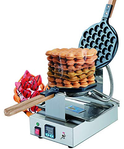 Hong Kong Eier Bubble Waffeleisen von Cgoldenwall丨180 ° Rotation Material Antihaft und Austauschbares Backform丨0-300℃ 1400W Elektrische Waffelmaschine 3-5Minuten Uniform Backen