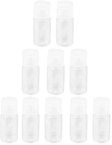 SOLUSTRE 10ML Leere Plastik Fläschchen Reiseflaschen mit Flip Deckel Nachfüllbar Behälter Leerflasche für Shampoo Creams Spülung Flüssigkeit Transparent Stück