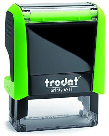 Trodat 4911 Printy Sello Fórmula Comercial con Texto Español APROBADO, entintaje automático, Tamaño de la Placa de Texto 37 x 14 mm, Azul
