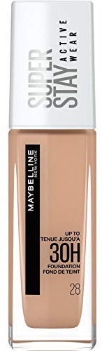 Maybelline New York Foundation, Superstay Active Wear 30 Hour Long-Lasting Liquid Foundation, Lightweight Feel, Water, Sweat and Transfer Resistant, 30 ml, Shade: 28, Soft Beige