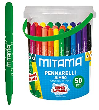 Mitama 50 Filzstifte Box, Kreatives Set mit brillanten Farben, Fasermaler, Filzschreiber, auswaschbar, eindrucksichere Spitze, Schulzubehör, Kindergarten, Kinder, Mädchen, Jungen, Geschenkidee