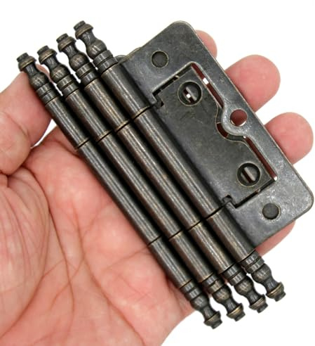 4 PCs Antique Bronze Flap Hinges with Lengthened Axis - Vintage Style Hinges for Door Wooden Chest Cabinet - Plate Length of 3 (76 mm), Large Size