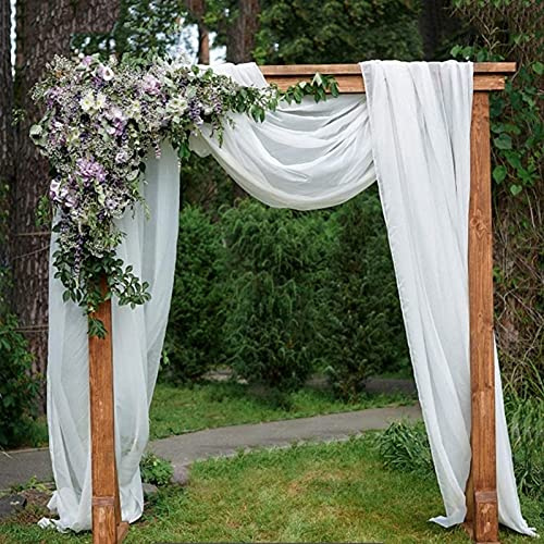 RAILONCH 1 Stück Querbehang Transparente Voile Vorhang Gardinenschals für Himmelbett hochzeitsbogen traubogen Vorhang Hochzeitsdekoration (A,73 * 600CM)