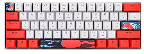 Surmen Teclado mecánico GT61 60% para juegos – 60% retroiluminado RGB, intercambiable en caliente/cableado, mini Bluetooth 5.0 programable/N-Key Rollover (Gateron amarillo, sol)