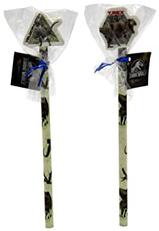 CYPBRANDS Mochilas, Lápiz Con Goma Decorada Jurassic World Unisex Niños, Blanco (White), Normal