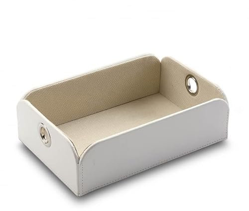 D,casa Vaciabolsillos Polipiel Organizador Caja de Almacenamiento (Blanco, Vaciabolsillos)