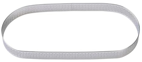 BrandNewCake® Cercle à Tarte Perforé en Acier Inoxydable - Ovale 22,5x9x2cm - Anneau de Cuisson - Moule à Pâtisserie