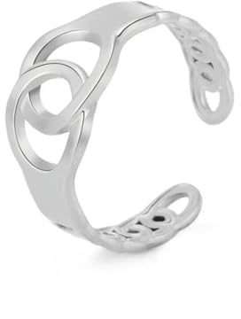 Gu Feng Punk Handschellen Ring Edelstahl offene Finger Ringe Französisch Beliebt Gothic Paar Schmuck Geschenke für Frauen Männer Liebhaber