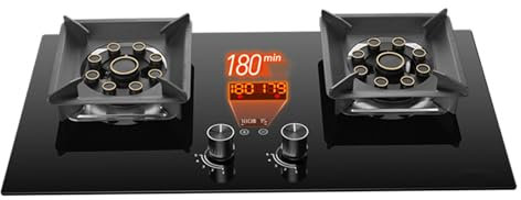 Propane Stove,2 Burners Portable Propane Stove,Tempered Glass Gas Cooktop,Maximum 17742.4BTU for Food Trucks and Family Restaurants (Color : LPG, Size : Style 1)