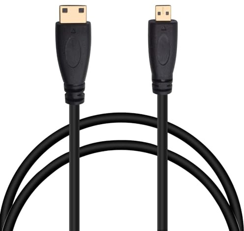 VIEVRE Micro HDMI auf Mini HDMI Kabel 1,5M - 1080p Audio-Video-Signalübertragung für Kamera, Tablet und Monitor