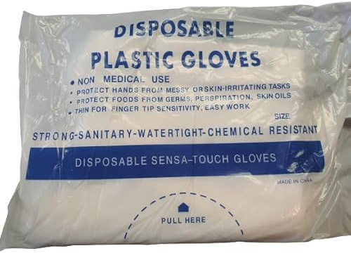 LELUX Lot de 1000 gants jetables en plastique PE (10 x 100 pièces), chaussures de travail, plastique, gants de réservoir, en polyéthylène transparent Taille unique
