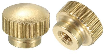 QUARKZMAN Dadi a Farfalla Scanalati, 2pz M3 x D10mm x H8mm Foro Cieco Ottone a Testa Alta con Colletto a Testa Alta Foro Cieco Elementi Fissaggio Pomelli Rotondi per Parti Stampanti 3D