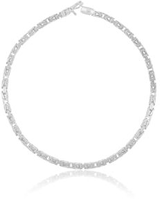 MUAU Schmuck Bracelet Königskette Weissgold 750/18K, 2.3mm, 19cm- Premium Echtschmuck für Damen und Herren
