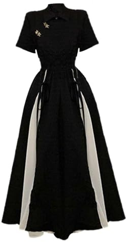 Amagogo Women Chinese Cheongsam Dress A Line Maxi Dress Qipao Summer Dress for Wedding, 2XL