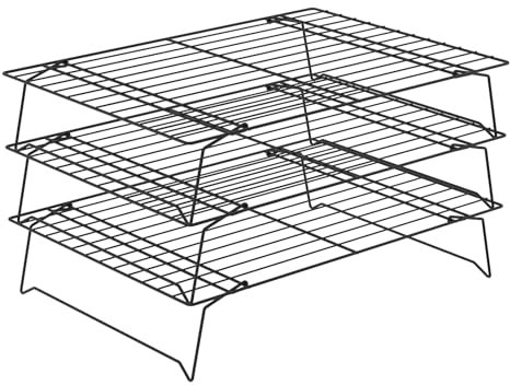 3-Tier Stackable Cooling Racks for Cooking and Baking,13.4”x 9.4”Collapsible Baking Cooling Rack,Non-Stick Cookie Cooling Rack,Space Saving Cooling Rack for Cookies Cupcakes Pies Baking