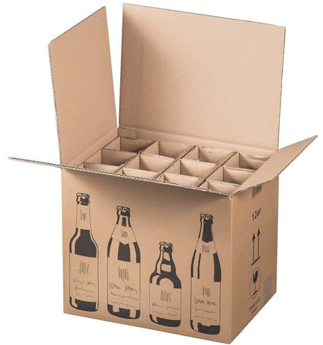12er Flaschen-Versandsystem stehend mit Faltgefache 35,3 x 25,5 x 28,8 cm, 5 Stück