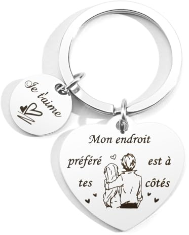 Yritioa Cadeau Saint Valentin,Cadeau Couple,Cadeau Saint Valentin Femme,Cadeau Saint Valentin Pour Homme,Cadeau Pour Un Couple,Cadeau Couple Noel,Porte Clef Couple,