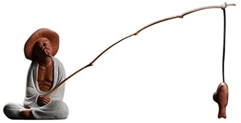 Qianly Jiang Fische Statue für Tee Dekoration auf Tablett, Lila Sand