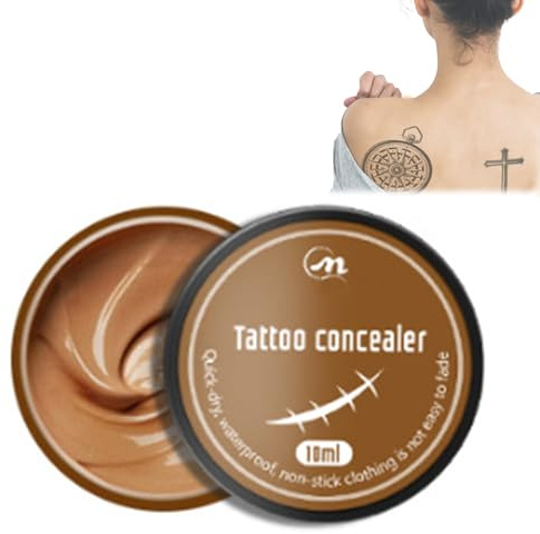 Eazerom 08 Tattoo Concealer Für Körper,Tattoo Abdeckung Creme,Tattoo Abdecken Wasserfest,Wasserdicht Tattoo Cover Hohe Abdeckung Concealer,Lang Anhaltend Body Concealer Primer Makeup,Scar Concealer