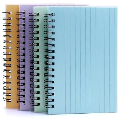 WYYFXY Bunte Karteikarten 150 × 100mm, 200 Stücke Lernkarten 4 Farben Spirale Notizblock mit Transparenter Abdeckung, Vokabelkarten für Schulsachen, Schreibwaren, Lernhilfe, Lernen Zubehör