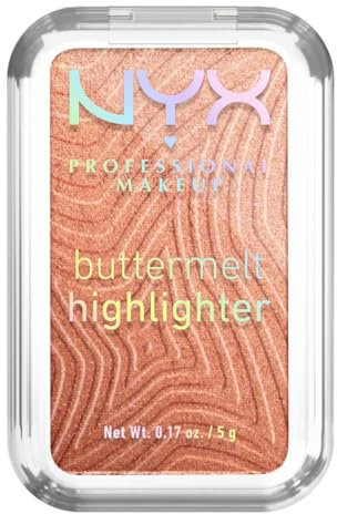 NYX Professional Makeup Illuminante In Polvere, Per un Look Luminoso, Effetto Glow e Finish Perlato, Formula Ultra Sfumabile, Buttermelt Highlighter, shade: 35 Butta In Bronze, 5 g