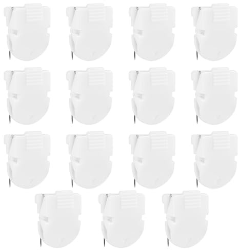 Tinoaly 15pcs Pinces à Cubicules, Clips Cabine en Plastique pour Murs en Tissu Crochets Muraux de Panneau de Tissu pour Accrocher des Photos Notes Mémos Documents (Blanc)