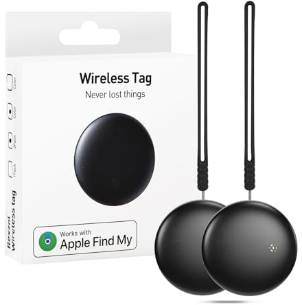 Localizzatore GPS 2 Pezzi Smart Tracker Tag - compatibile con Apple Dov'è (Solo iOS 14.5+), Localizzatori Bluetooth Trova Chiavi, per Valigia/Gatti/Borsa/Bambini/Cani, Batteria Sostituibile