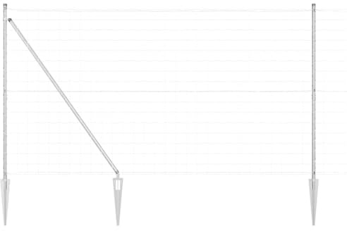 vidaXL Stängsel med stolpe Silver 1,5 x 10 m Stål, Trädgårds- och terrassstaket, moderna utomhuspaneler, hållbart skydd, stiligt avskildhet, praktisk set
