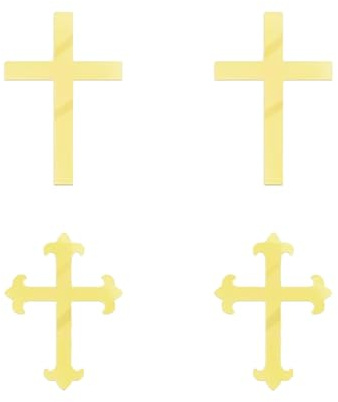 4 Pieces Cross Cake Toppers Set, Acrylic Gold Christening Decorations, Elegant Cupcake Toppers for Baptism, Baby Shower, Birthday Parties, Cross Cake Decor for Boys Girls, Wedding, Halloween
